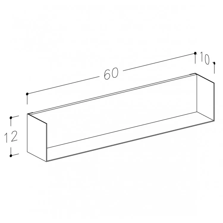 Vannas istabas plaukts KAME 60cm, AC1701-60/W/BL