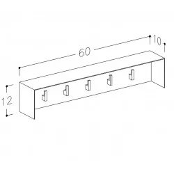 Pakaramais ar 5 āķiem KAME 40cm, AC1702-60/W/BL
