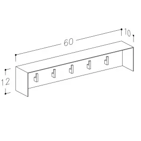 Pakaramais ar 5 āķiem KAME 40cm, AC1702-60/W/BL