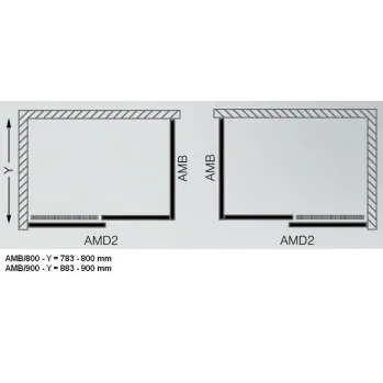 Dušas durvis bīdāmās Roth AMD2 1400 mm
