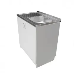 Virtuves izlietnes skapītis Aqualine 80x50cm, balts/balts