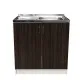 Virtuves izlietnes skapītis Aqualine 80x50cm, balts/tumšs koks