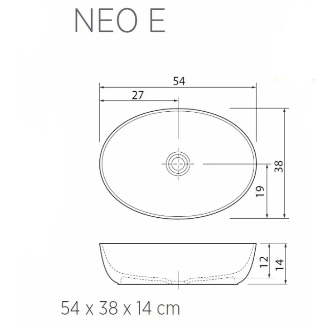 Vannas istabas uzliekamā izlietne Balteco NEO E 54x38cm, NEO E