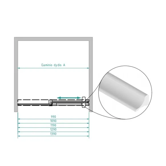 Dušas durvis Baltijos Brasta GABIJA SOFT 120 cm