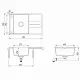 Virtuves izlietne HELIKA Bella 780x500 mm, SQB101AW-114