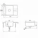 Virtuves izlietne HELIKA Bella 670x500 mm, SQB102AW-113 Virtuves izlietne HELIKA Bella 670x500 mm, SQB102AW-113