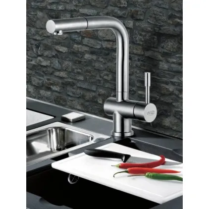 Virtuves izlietnes maisītājs ar izvelkamu izteku BLUE WATER CORSA-INOX