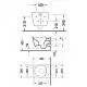 Tualetes pods piekaramais Duravit ME by Starck Compact Rimless ar vāku, 45300900A1