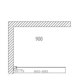 Dušas siena Duschy Wall 90 cm, caurspīdīgs stikls 5221-90