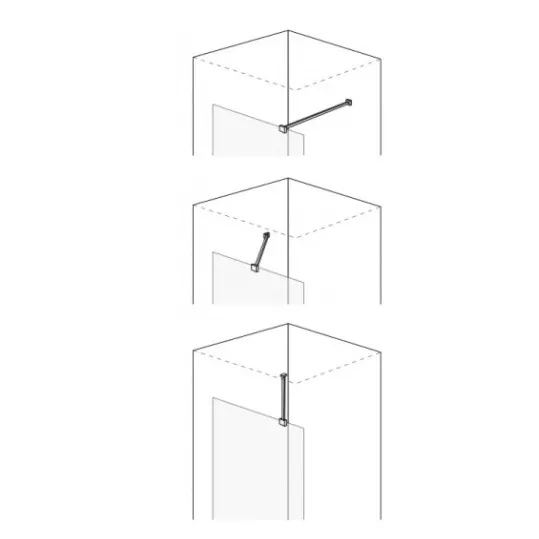 Dušas siena Duschy Wall 90 cm, caurspīdīgs stikls 5221-90