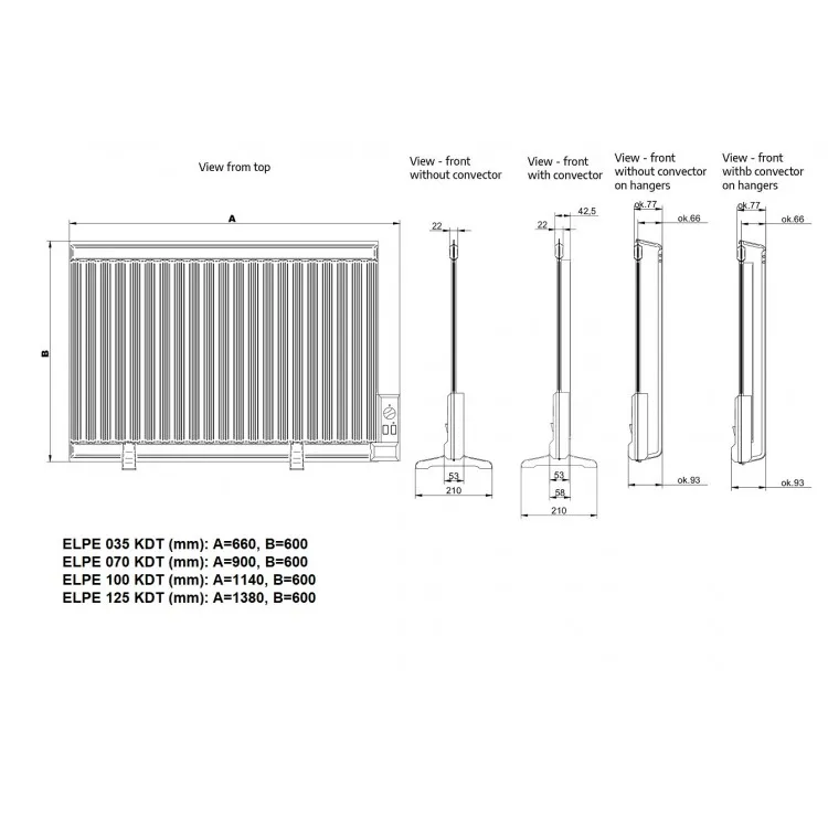 Eļļas radiators ar digitālo termostatu ELPE 125 KDT