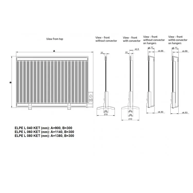 Eļļas radiators ar digitālo termostatu ELPE L 080 KDT