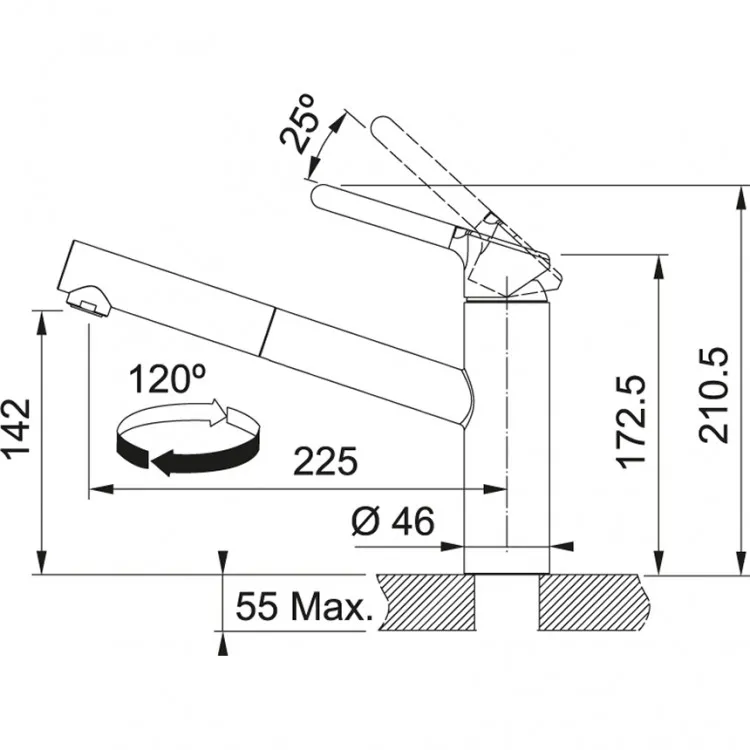 Virtuves izlietnes maisītājs FRANKE ORBIT, 115.0659.965