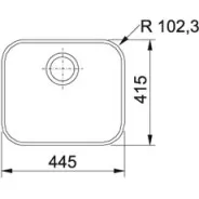 Virtuves izlietne FRANKE QUADRANT 44.5x41.5 cm, QAX 210 ar venti