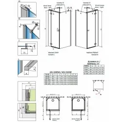 Dušas stūris kvadrātveida Radaway Fuenta New KDJ+S 80x80 cm