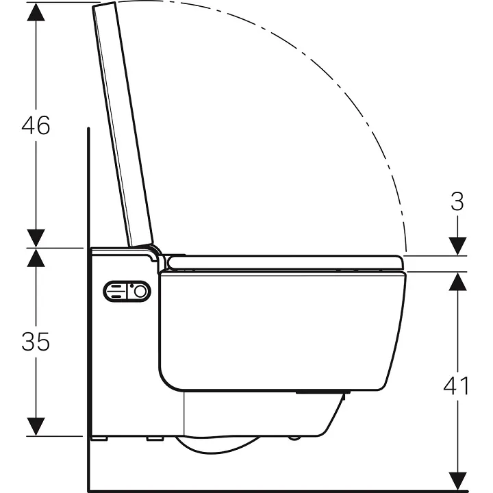 Tualetes pods ar bidē piekaramais Geberit AquaClean Mera Comfort, 146.211.21.1