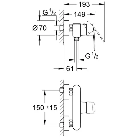 Dušas maisītājs Grohe Eurostyle Cosmo, 33590 002