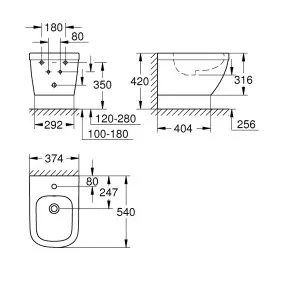 Bidē piekaramais Grohe Euro Ceramic, 39208000