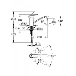 Virtuves izlietnes maisītājs GROHE Eurosmart Cosmo 32842000
