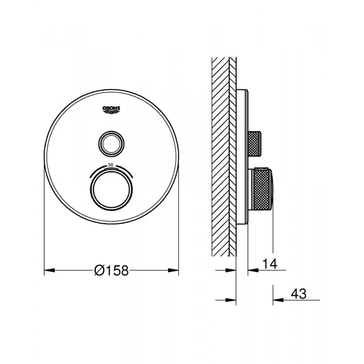 Grohe Grohtherm Dušas jaucējkrāna dekoratīvā daĮa, 29150LSO