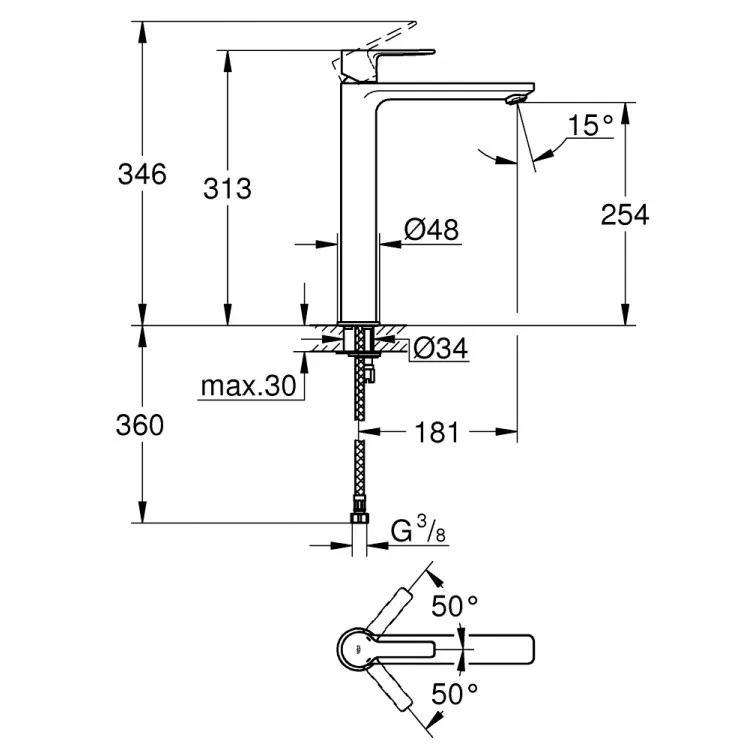 Izlietnes maisītājs Grohe LINEARE, 23405DC1