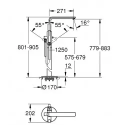 Vannas maisītājs brīvi stāvošs Grohe LINEARE, 23792001