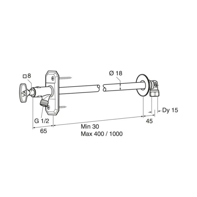 Dārza krāns neaizsalstošs Gustavsberg ar slēdzeni 30-100cm, FG0105070