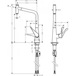 Virtuves izlietnes maisītājs Hansgrohe Metris Select 320, 14884000