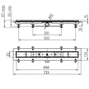 Dušas kanāls HACO PLZ 650 MM 650mm