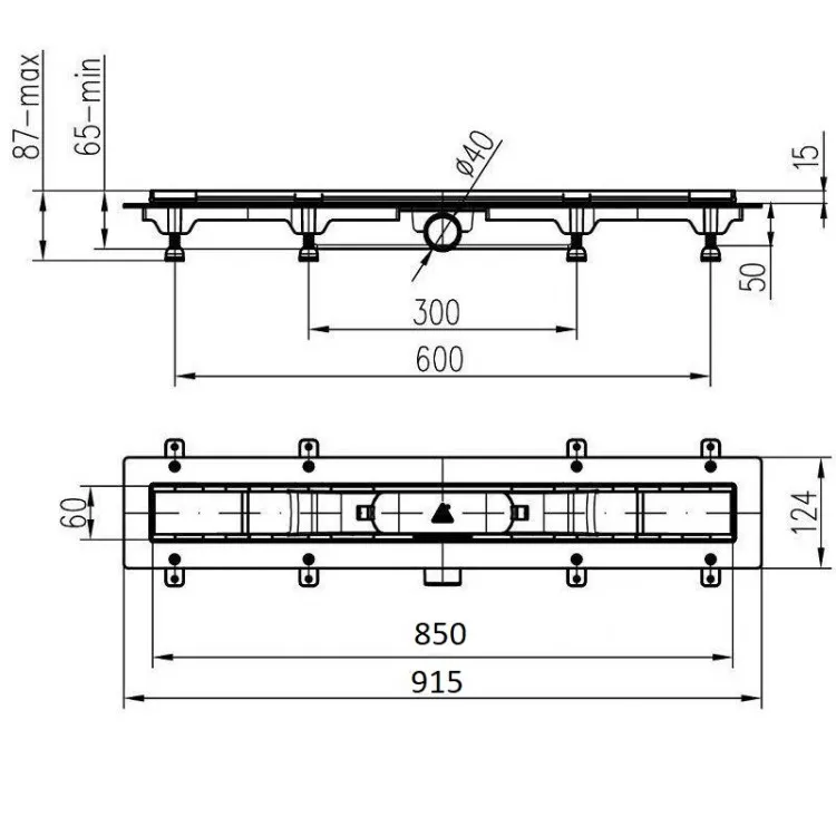 Dušas kanāls HACO PLZ 850 KM 850mm