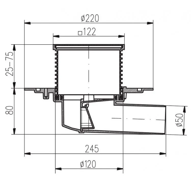 Traps HACO PVBU DN50 N, horizontāls