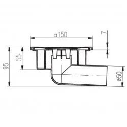 Traps HACO PVB DN50 N, horizontāls