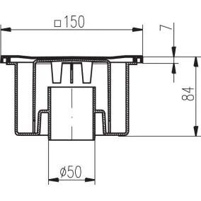 Traps HACO PV DN50/84 N, vertikāls