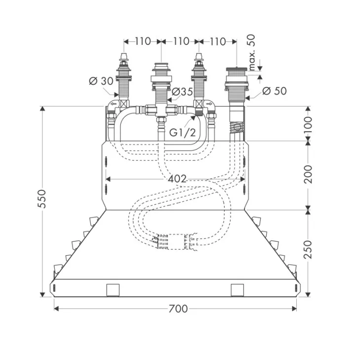 Vannas maisītāja iebūvējamā daļa Hansgrohe 4-daļīgs 13444180