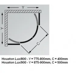 Dušas stūris pusapaļš Roth Roltechnik HOUSTON NEO 900x900mm
