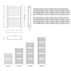 Dvieļu žāvētājs Instal Projekt RETTO 540x1436mm, antracīts