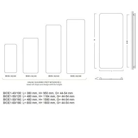 Elektriskais dvieļu žāvētājs BIONIC 4 600x1800mm 1035W, balts C3