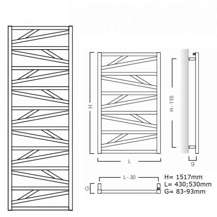 Instal Projekt Dvieļu žāvētājs TRICK 530x1517mm