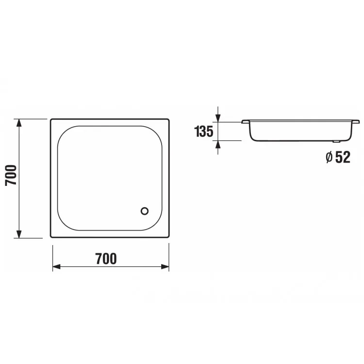 Dušas paliktnis kvadrātveida JIKA SOFIA Tērauda 700x700mm, H2140 Dušas paliktnis kvadrātveida JIKA SOFIA Tērauda 700x700mm, H2140