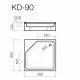 Dušas paliktnis kvadrātveida Vispool KD-90, 900x900