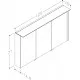 Vannas istabas skapītis ar spoguli KAME LOFT 120x71 cm, MC3DML/120-70/D02-LFT