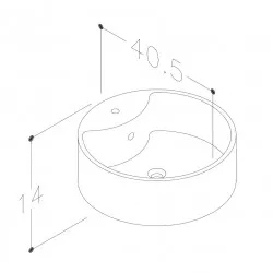 Vannas istabas uzliekamā izlietne KAME RONDO 40.5cm, WB 404014