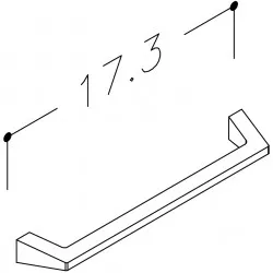 Mēbeļu rokturis KAME 17.3 cm, H9/173MCH