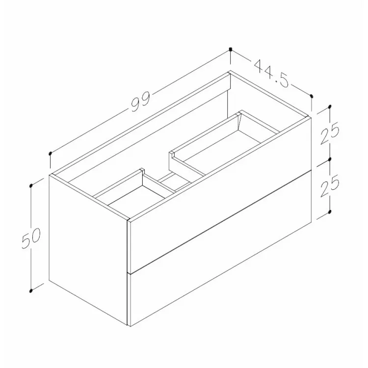 Vannas istabas skapītis izlietnei Kame GAMA 100х45cm, BU/10-3DR/35