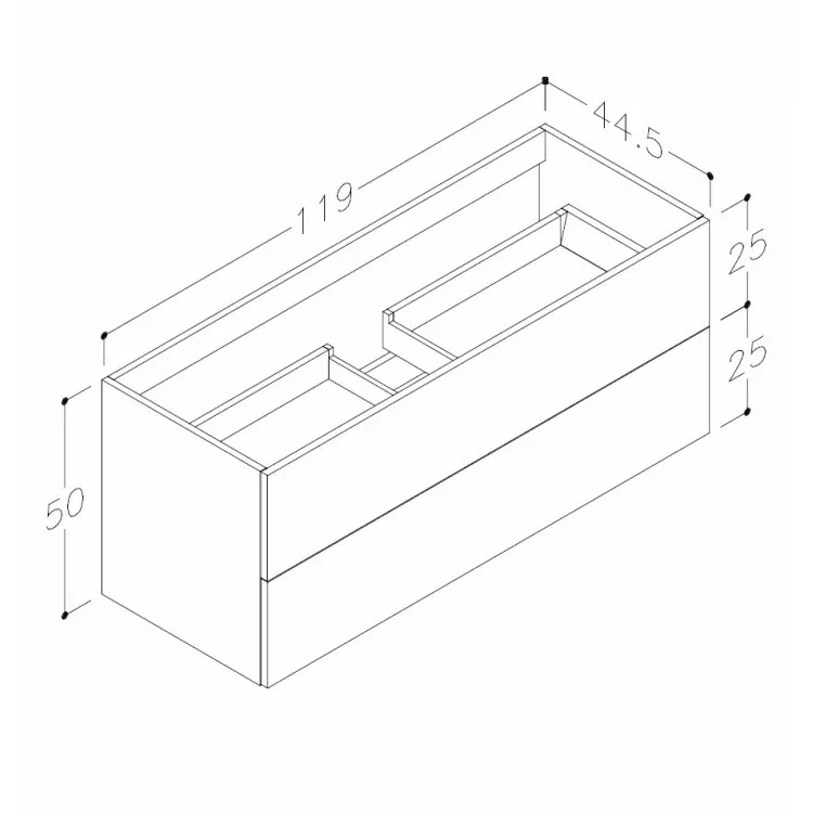 Vannas istabas skapītis izlietnei Kame GAMA 120х45cm, BU/12-3DR/D1