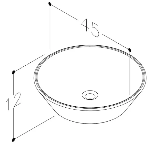 Vannas istabas uzliekamā izlietne KAME CIOTOLA 45cm, WB454512