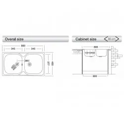 Virtuves izlietne Kromevye Classik 800x450 mm, EC113