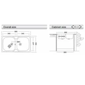 Virtuves izlietne Kromevye Classik 800x450 mm, EC113