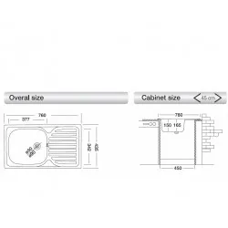 Virtuves izlietne Kromevye Classik 760x435mm, N140
