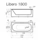 Taisnstūra vanna Vispool LIBERO 180x80